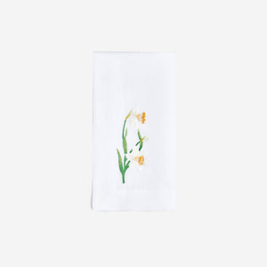 Spring Flower Embroidered Dinner Napkin - Set of 4