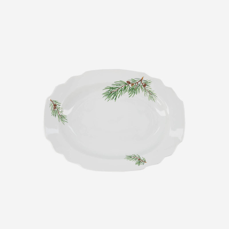 Pine Branches Large Oval Serving Platter