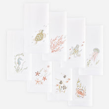 Load image into Gallery viewer, Under the Sea Hand-Embroidered Napkin - Set of 8
