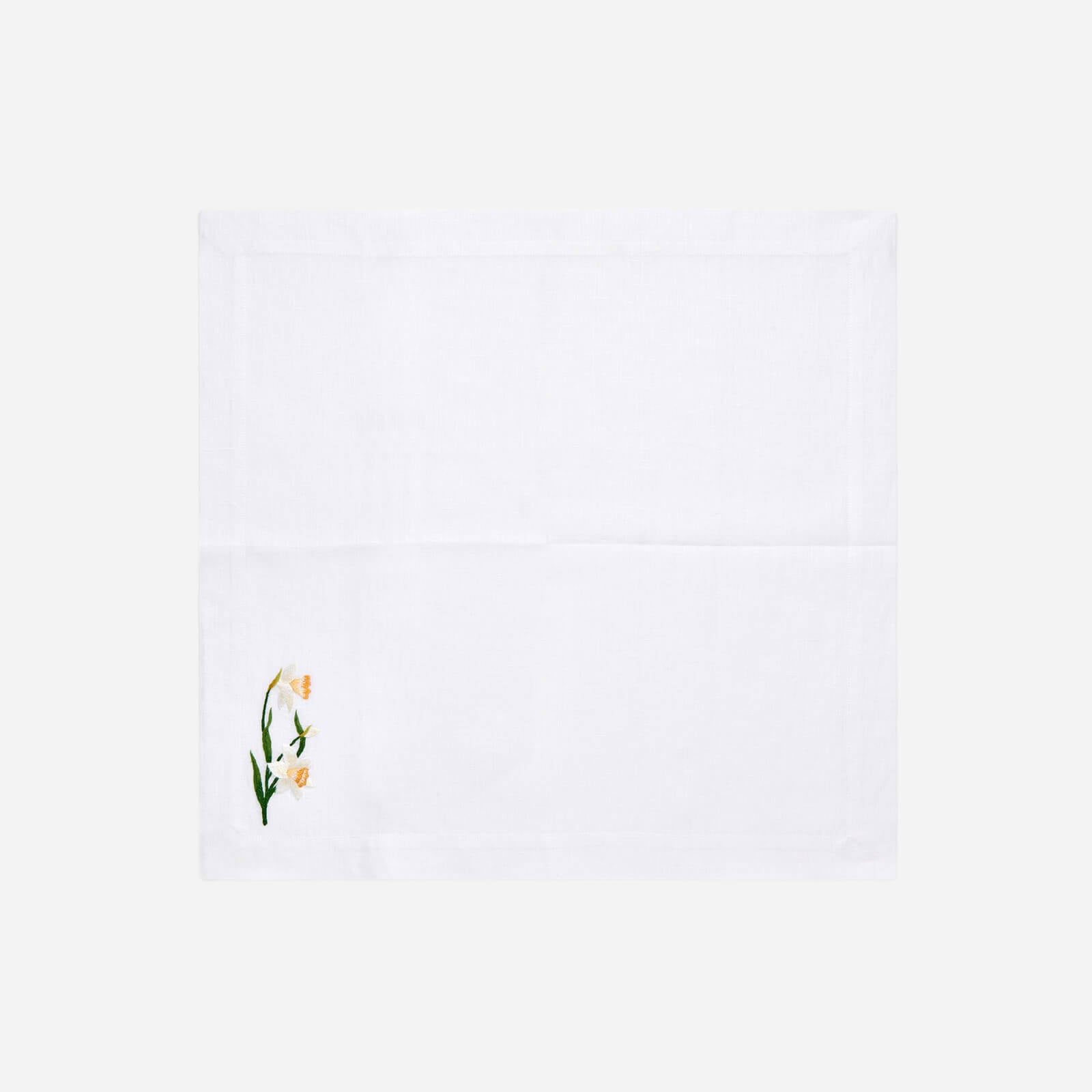 Spring Flower Embroidered Dinner Napkin - Set of 4