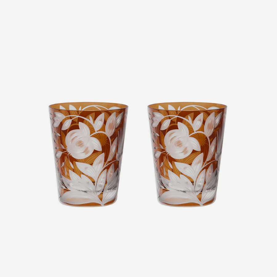 Bonadea Verdure Medium Tumbler Walnut - Set of 2
