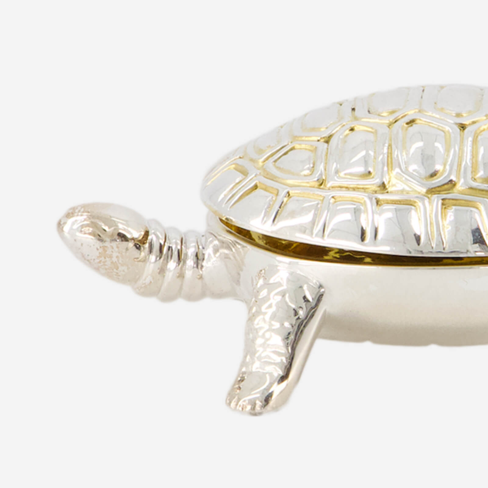 Silver and Gold Vermeil Turtle Salt Cellar with Spoon
