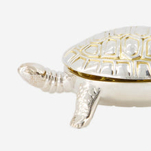 Load image into Gallery viewer, Silver and Gold Vermeil Turtle Salt Cellar with Spoon
