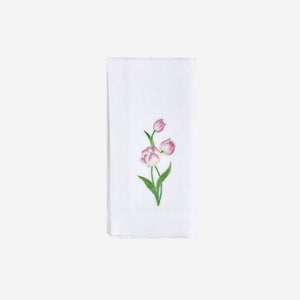 Spring Flower Embroidered Dinner Napkin - Set of 4