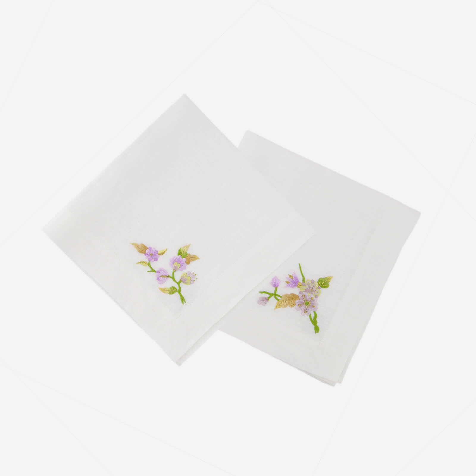 T&S Lilac Flower & Butterfly Tea Napkin - Set of 2