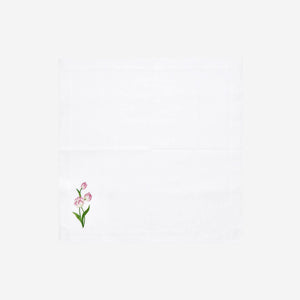 Spring Flower Embroidered Dinner Napkin - Set of 4