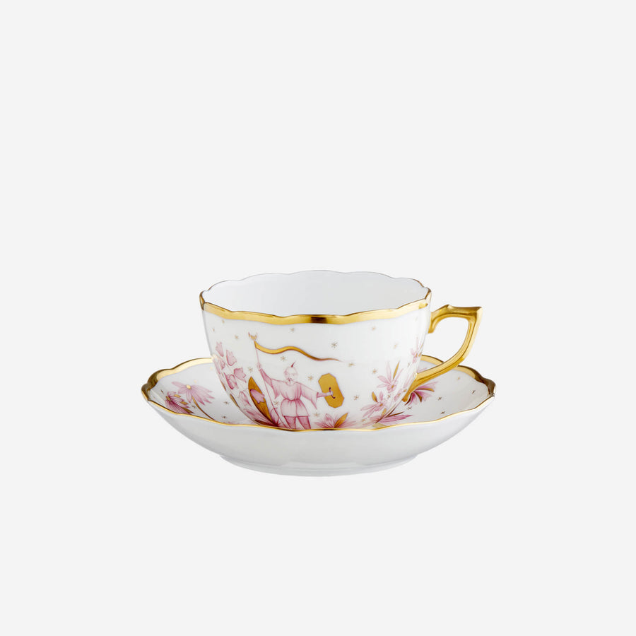 Herend Fodo Teacup & Saucer Pink