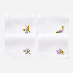 Lilac Flower & Butterfly Cocktail Napkin - Set of 4