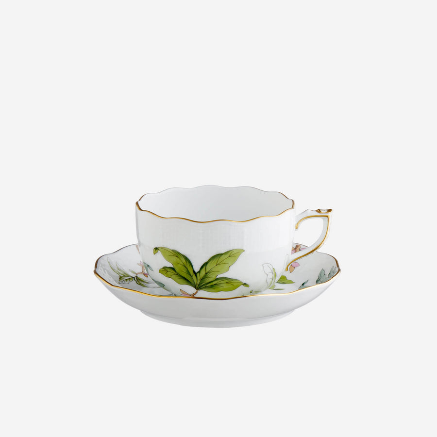 Herend Foret Foliage Teacup & Saucer