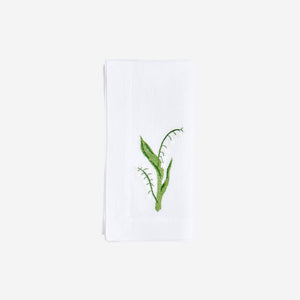 Spring Flower Embroidered Dinner Napkin - Set of 4