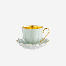 Load image into Gallery viewer, Melon Teacup &amp; Saucer Celadon
