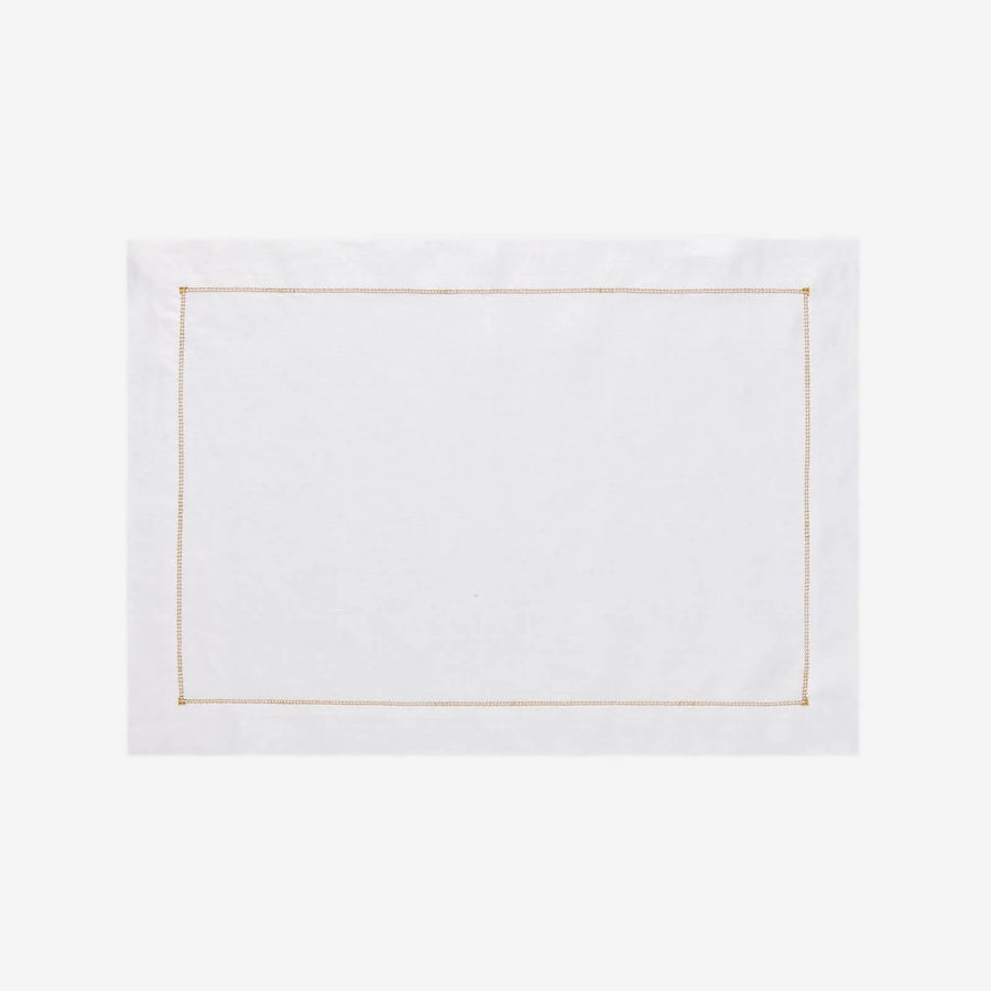 Bonadea Infinity Hemstitch Gold Placemat