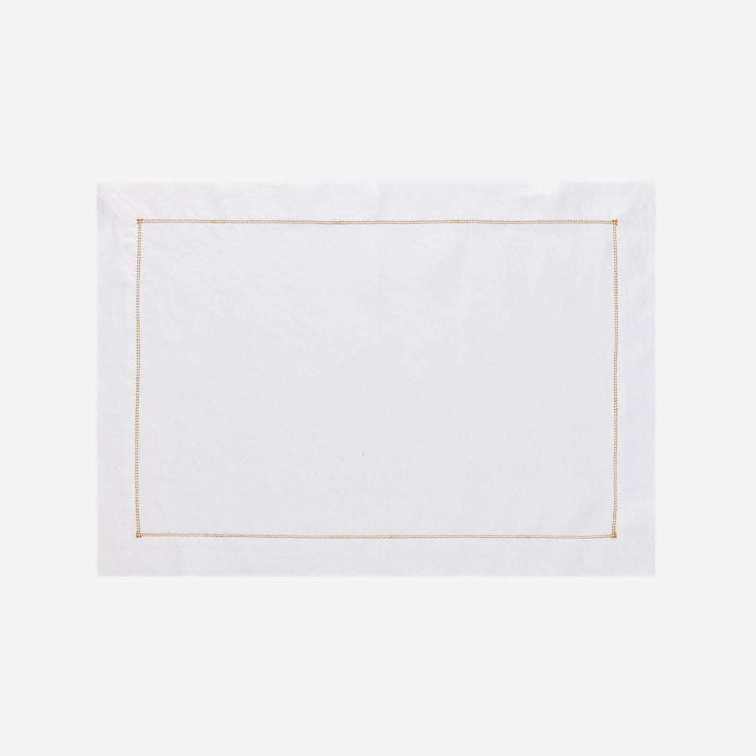 Infinity Hemstitch Gold Placemat