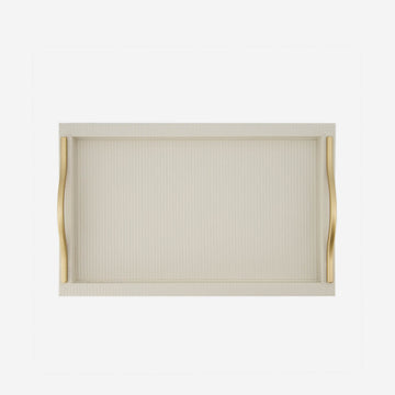 Onda Rectangular Leather Tray Ivory