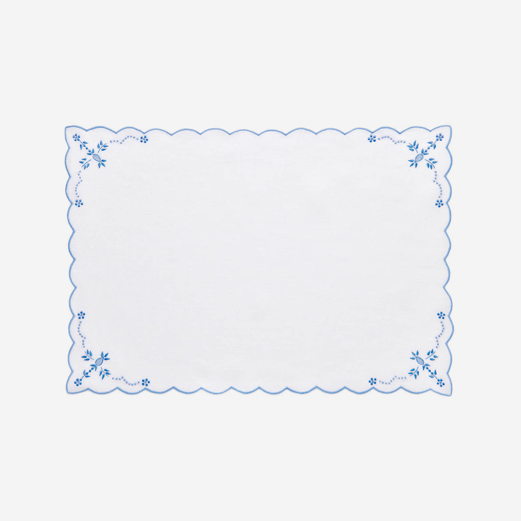 Blue Thistle Scalloped Placemat