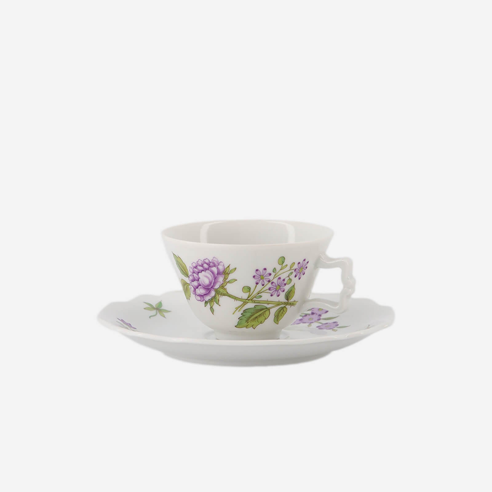 Lilac Floral Bouquets Espresso Cup & Saucer Dahlia