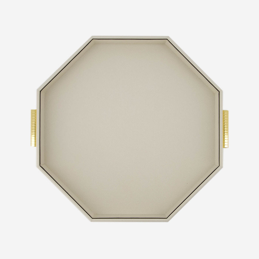 Pinetti Grace Octagonal Leather Tray Ivory