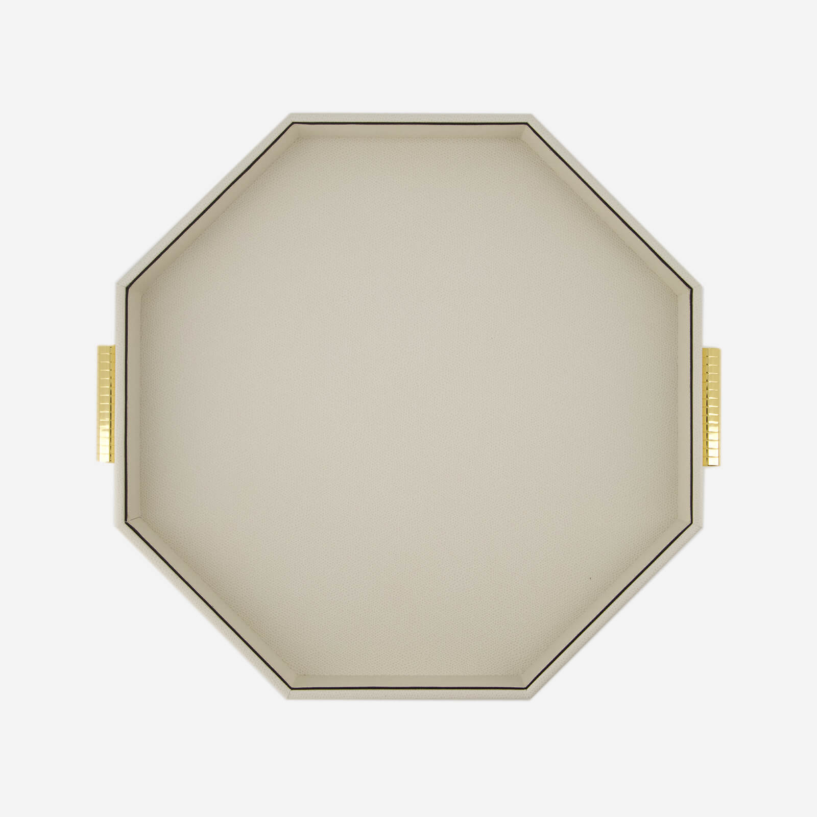 Grace Octagonal Leather Tray Ivory