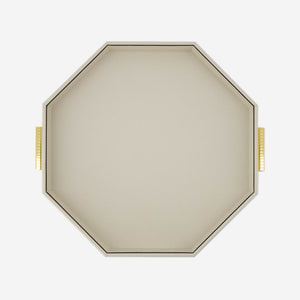 Grace Octagonal Leather Tray Ivory