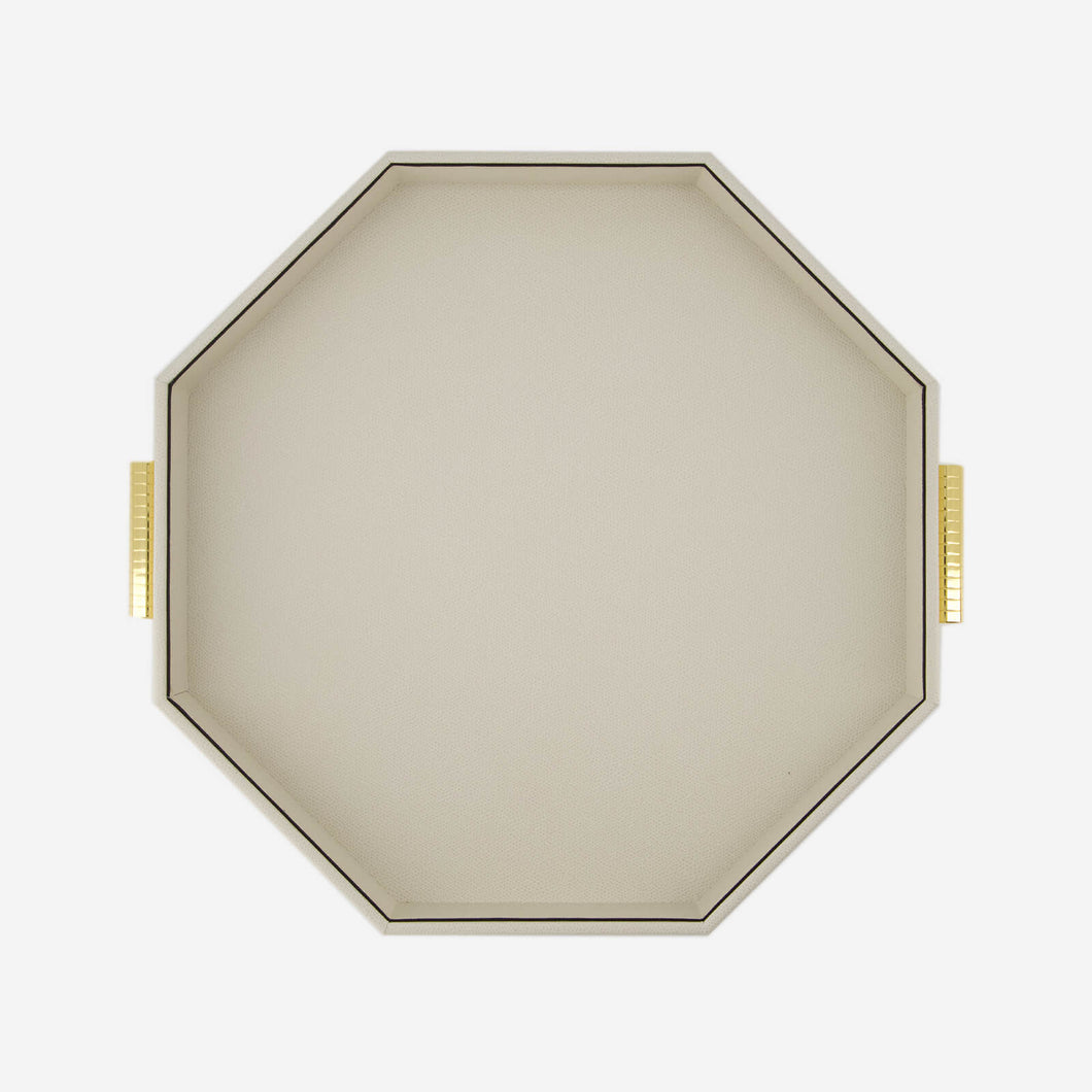 Grace Octagonal Leather Tray Ivory