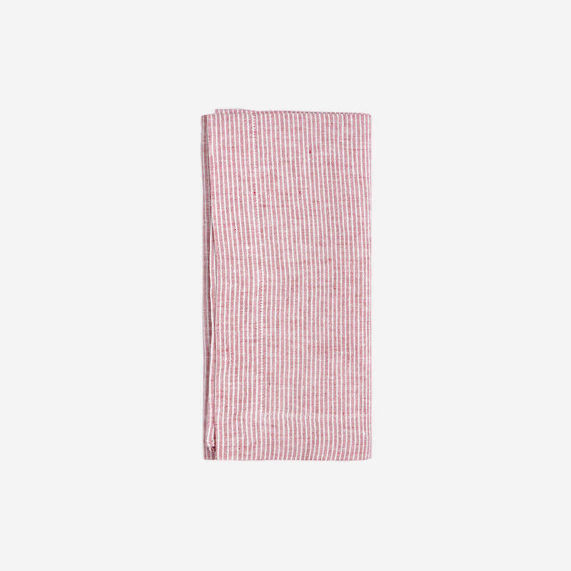 Candy Raspberry Striped Dinner Napkin