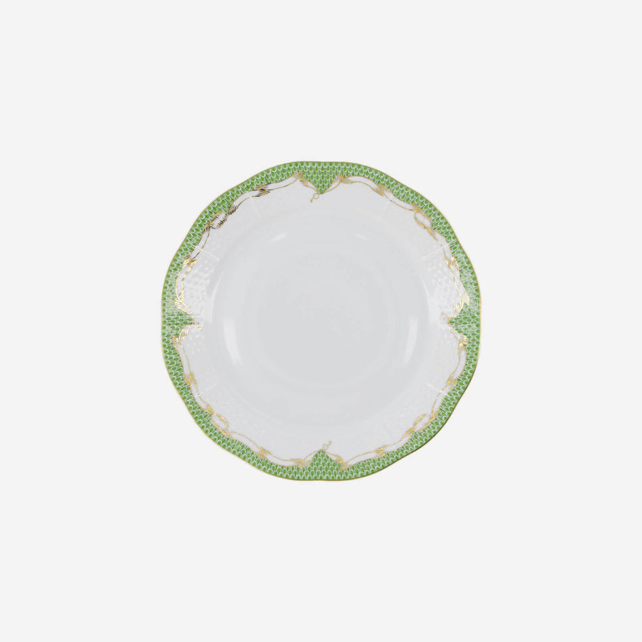 Herend Fish Scale Green & Gold Dinner Plate