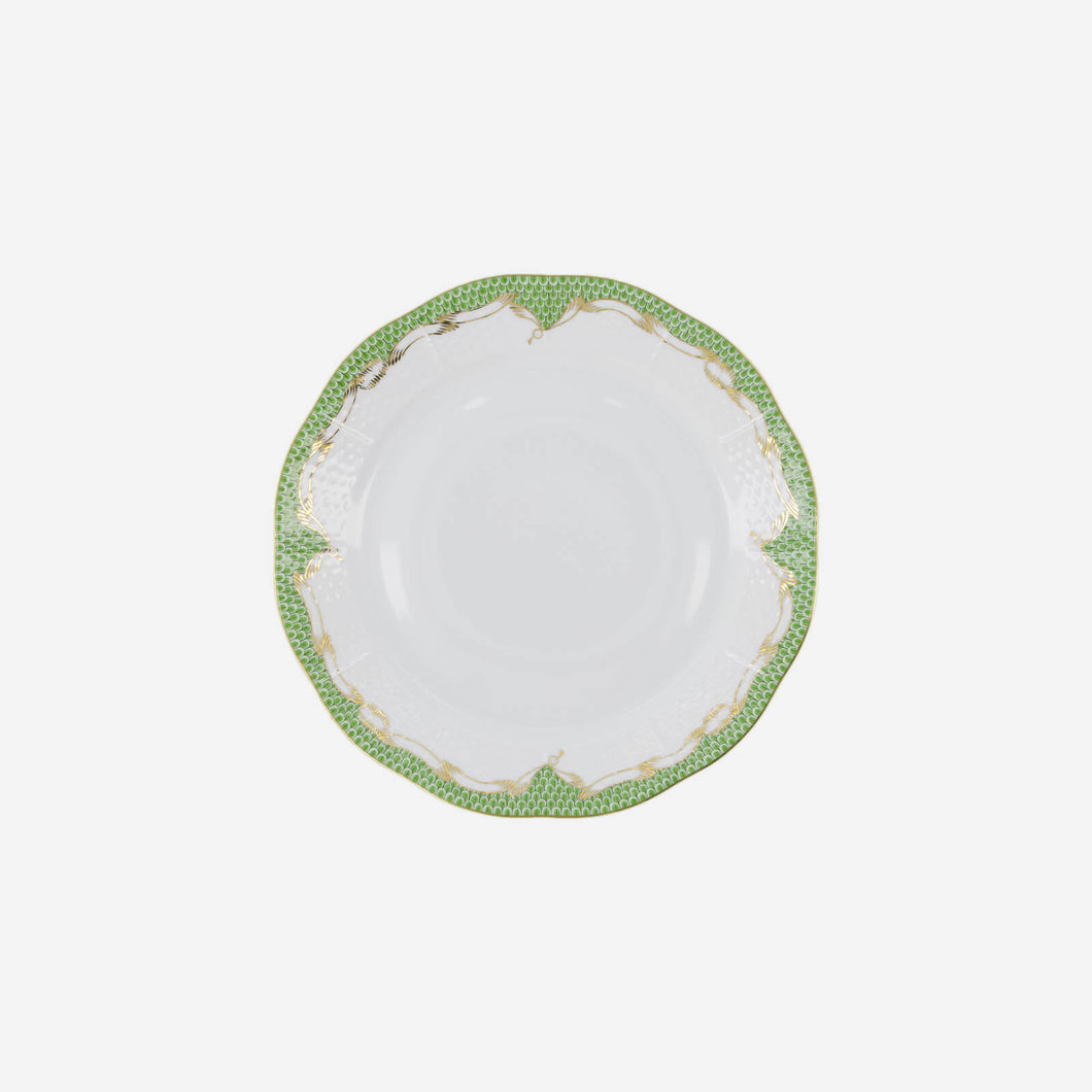 Fish Scale Green & Gold Dinner Plate