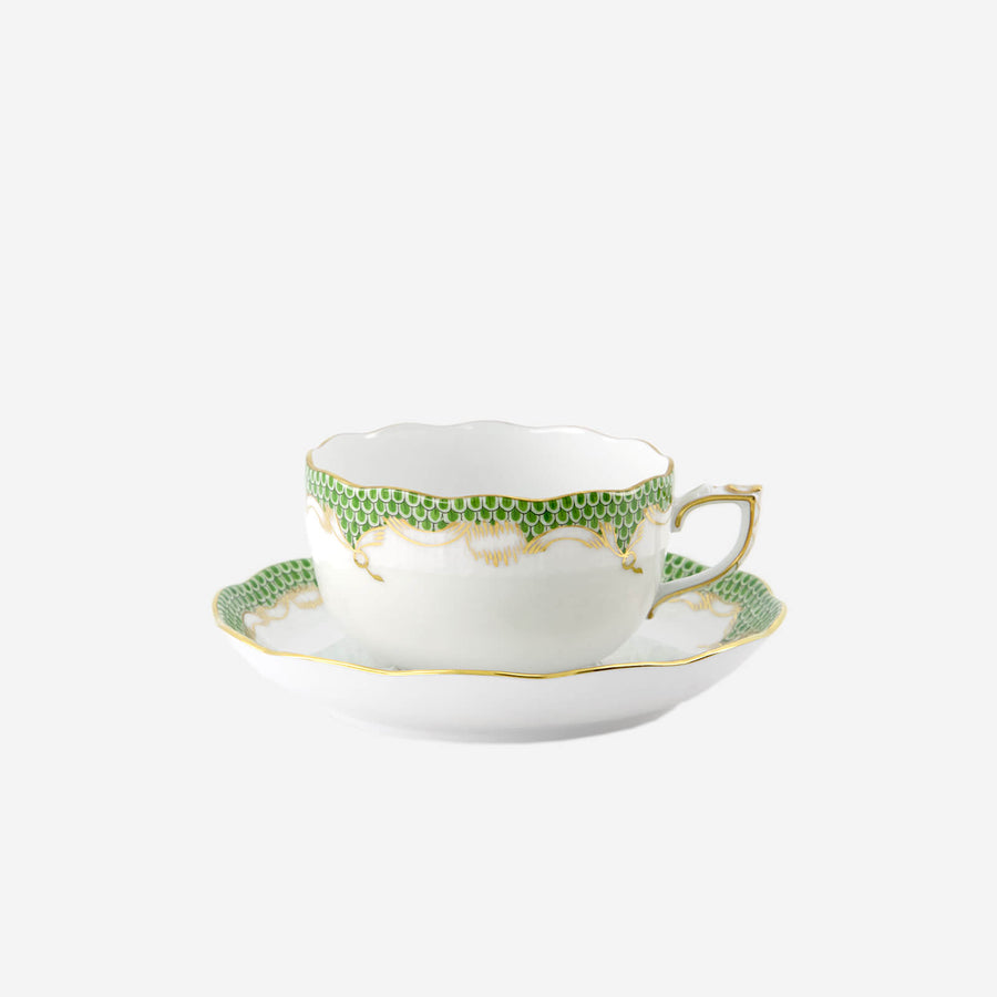 Herend Fish Scale Teacup & Saucer