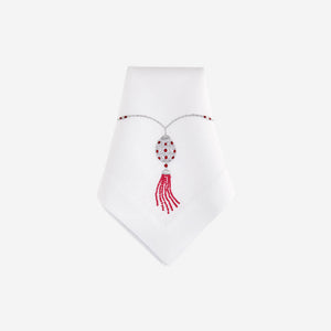 Pendant Hand-embroidered Dinner Napkin Ruby