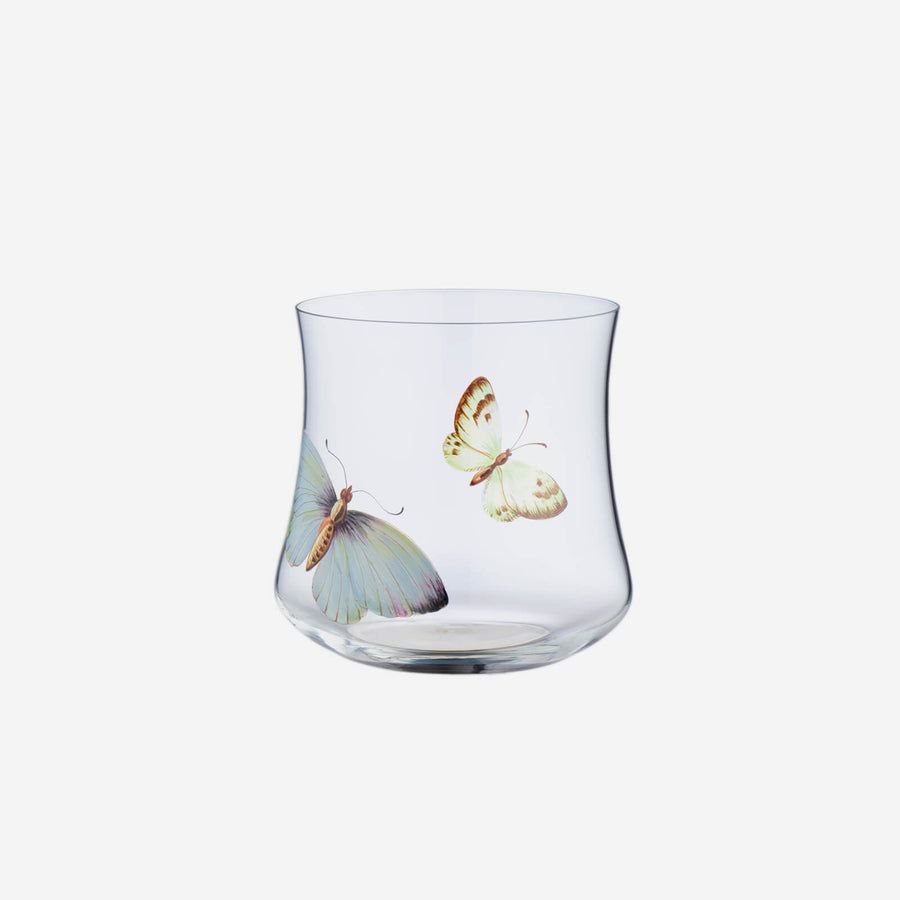 Lobmeyr Hand-painted Butterfly Low Tumbler - 2 Butterflies