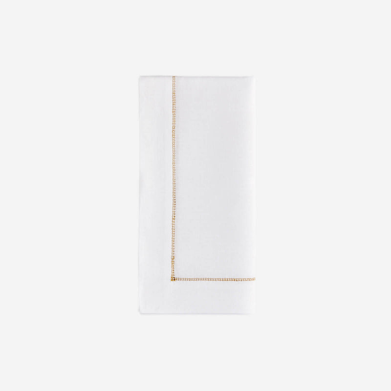 Infinity Hemstitch Gold Dinner Napkin