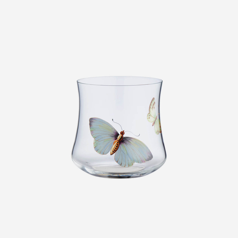 Lobmeyr Hand-painted Butterfly Low Tumbler - 2 Butterflies