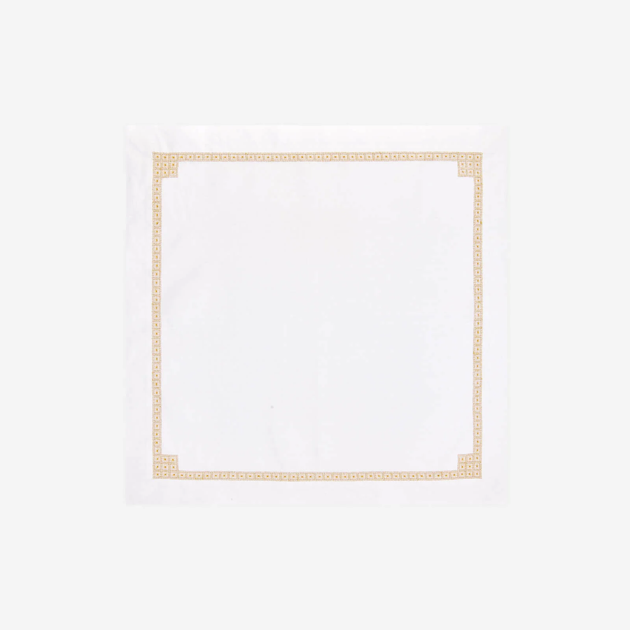 Bonadea Daisy Chain Hemstitch Gold Dinner Napkin
