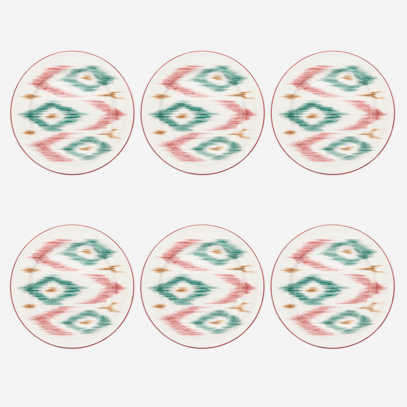 Ikat Dessert Plate - Set of 6