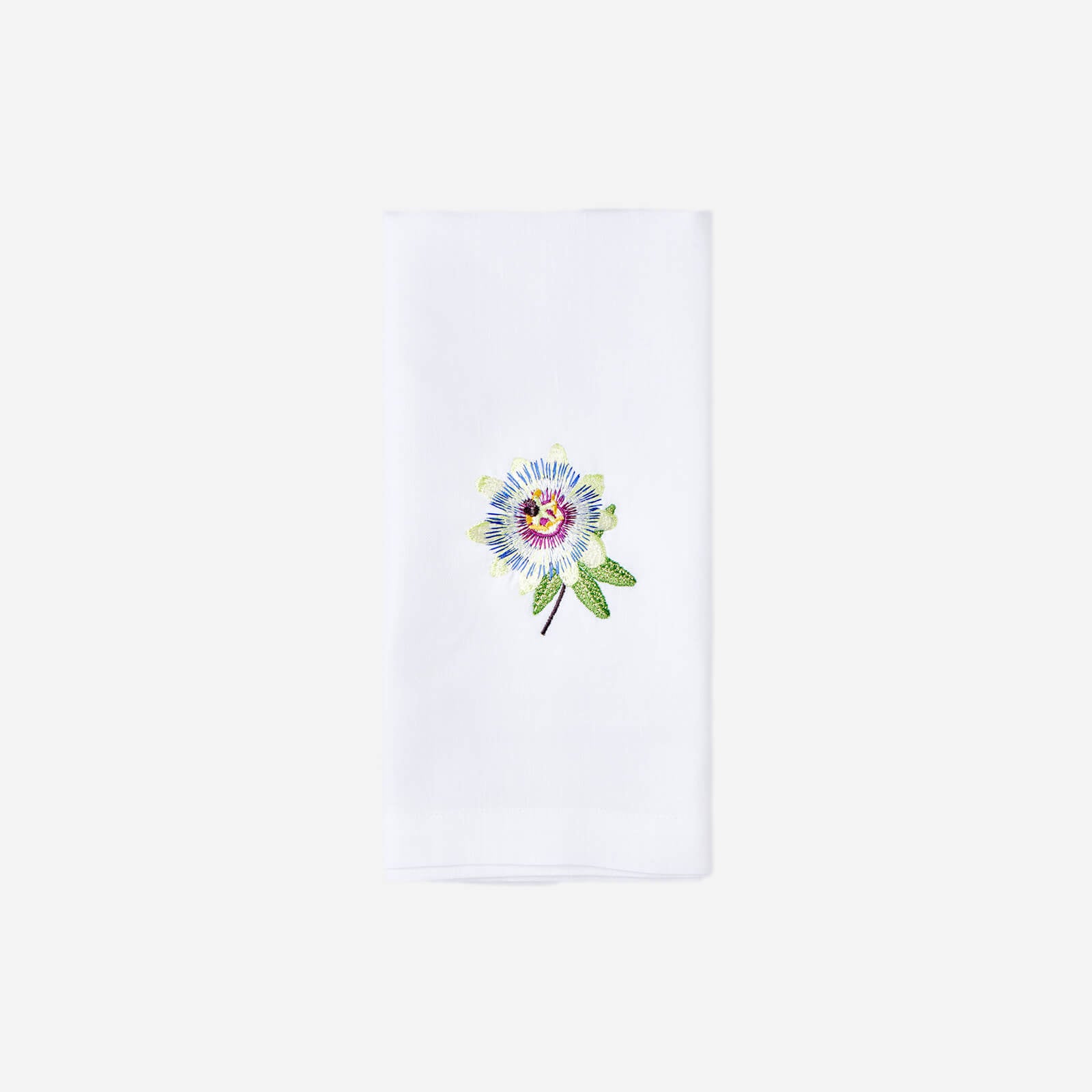 Passion Flower Embroidered Napkin