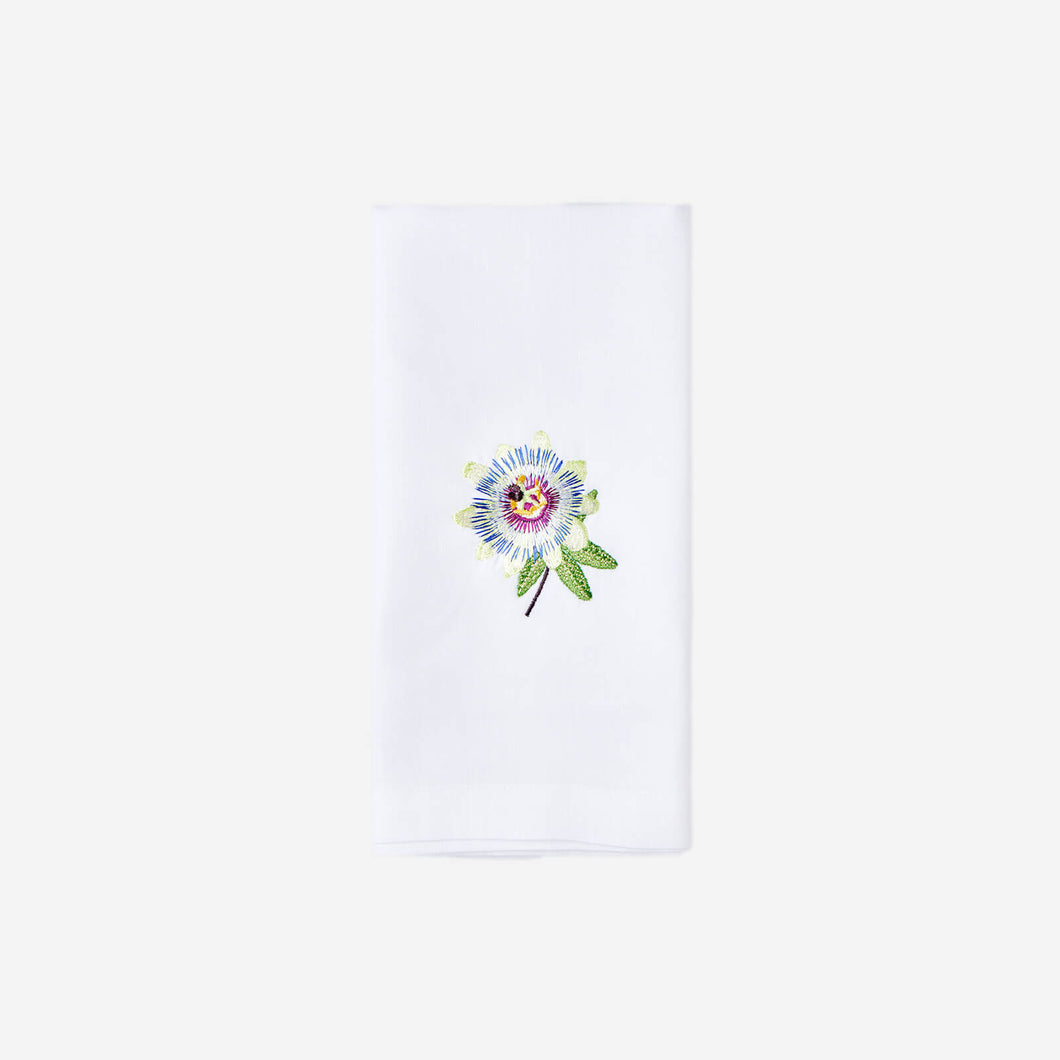 Passion Flower Embroidered Napkin