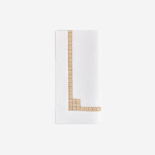 Load image into Gallery viewer, Daisy Chain Hemstitch Gold Napkin
