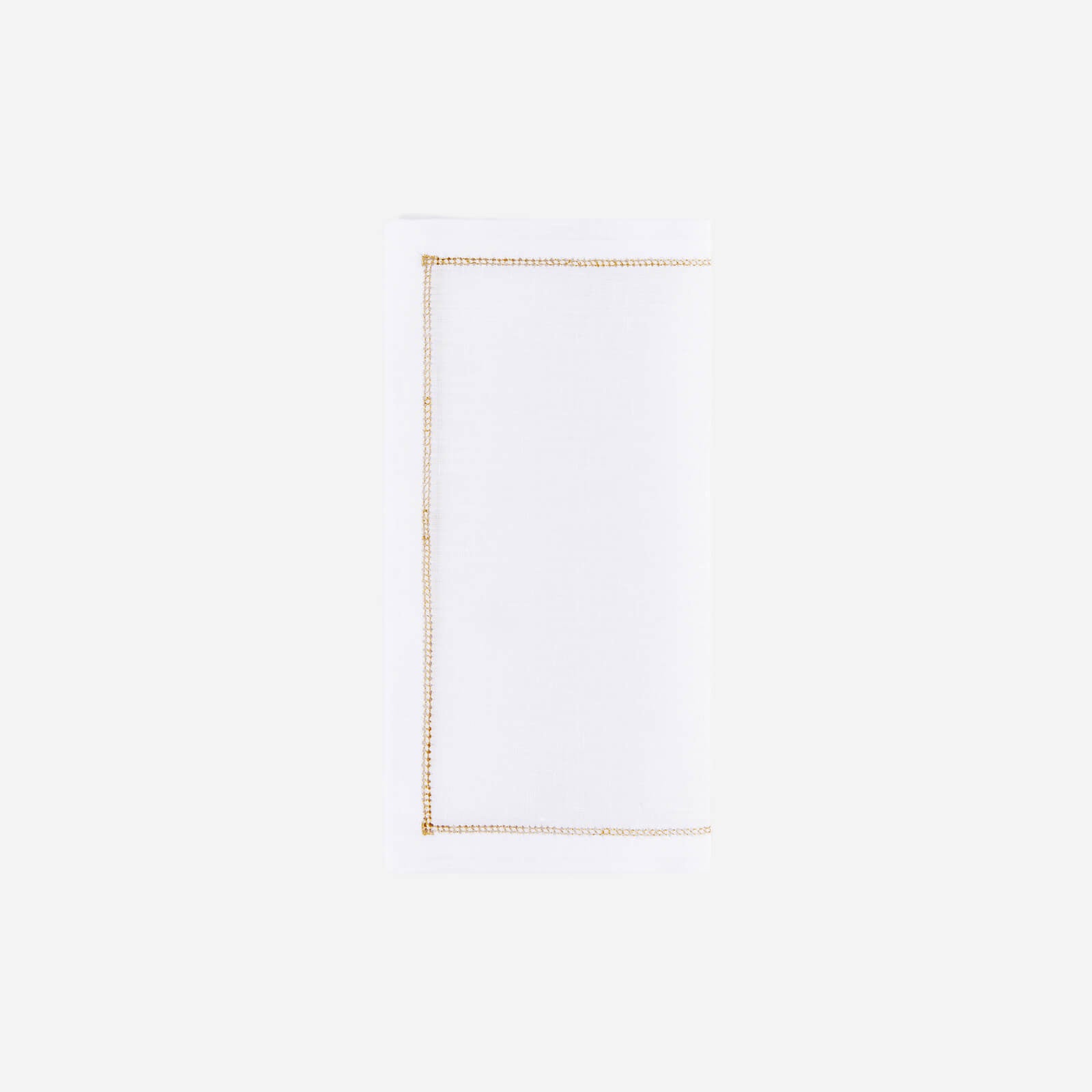 Infinity Hemstitch Gold Cocktail Napkin