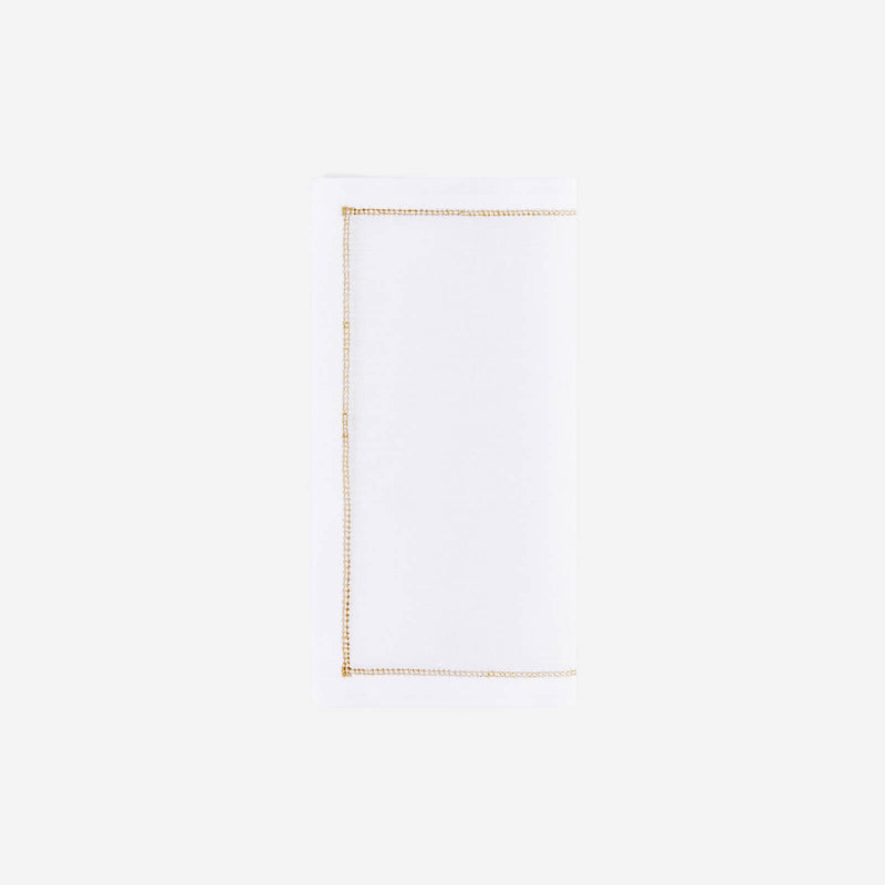 Infinity Hemstitch Gold Cocktail Napkin