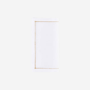 Infinity Hemstitch Gold Cocktail Napkin