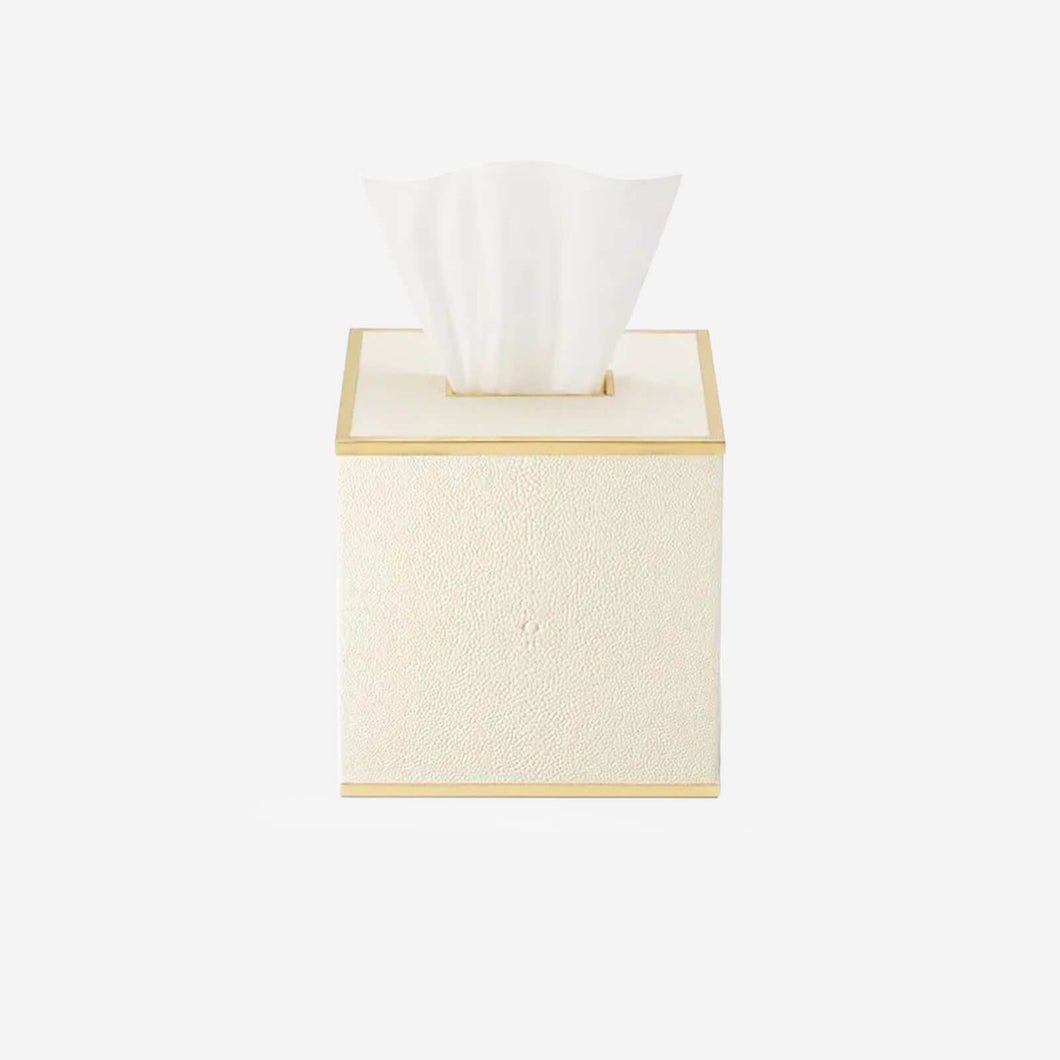 Classic Shagreen Tissue Box Cover Cream