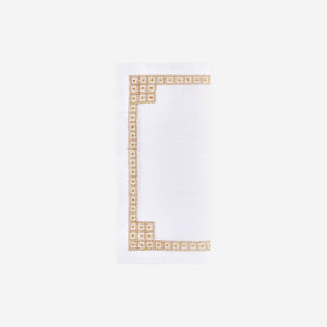 Daisy Chain Hemstitch Gold Cocktail Napkin