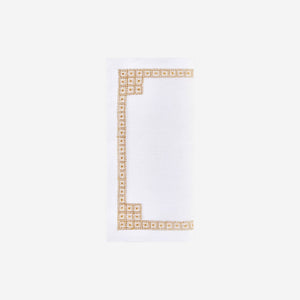 Daisy Chain Hemstitch Gold Cocktail Napkin