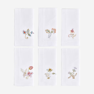 Jacobean Flowers Dinner Napkin Style I - Set of 6