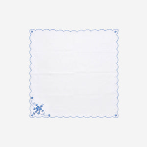 Blue Thistle Scalloped Napkin