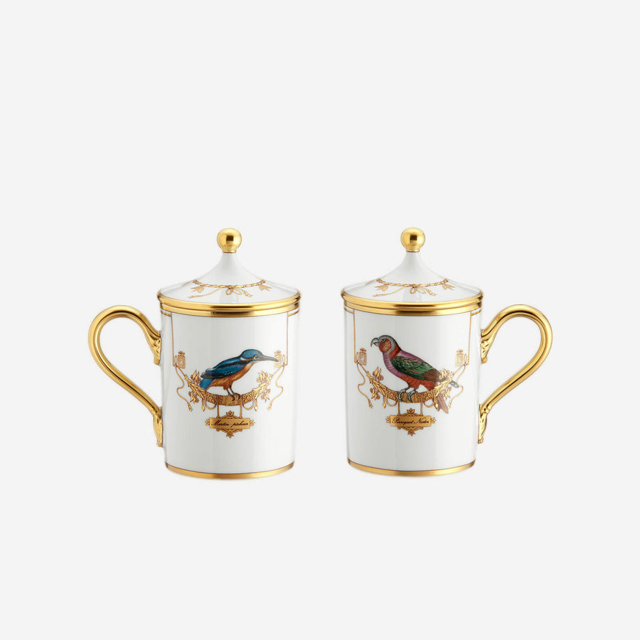 Ginori 1735 Volière Bird Mug with Lid - Perroquet Nestor