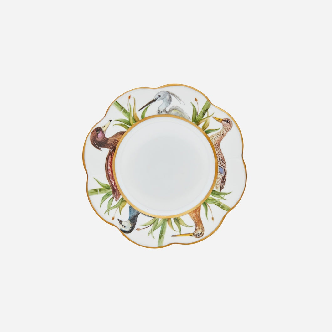 Oiseaux et Bamboo Dessert Plate