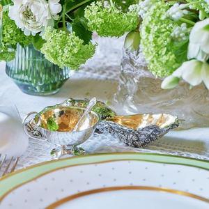 Silver and Gold Vermeil Oyster Shell Salt Cellar