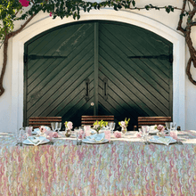 Fan Marble Pink & Green Tablecloth