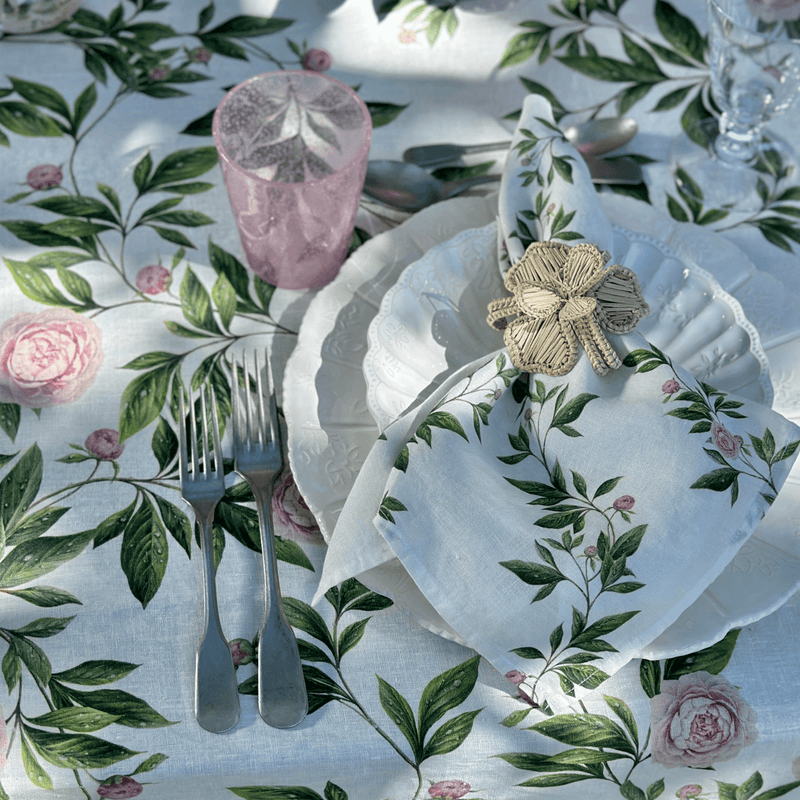 Trailing Peony Linen Napkin